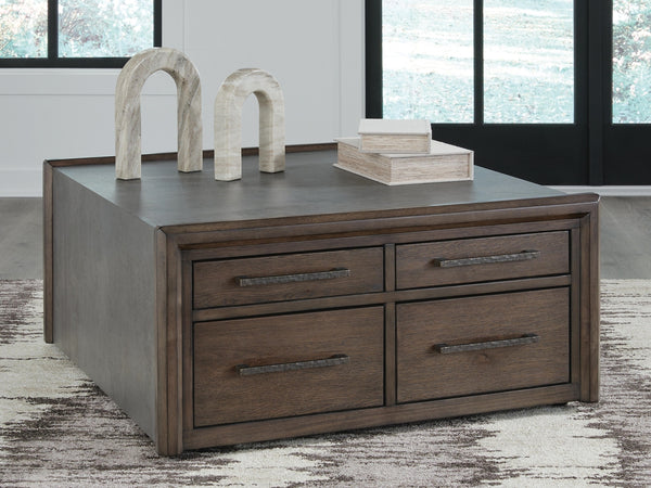 Kallenny 8-Drawer Coffee Table Brown/Gray
