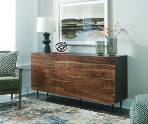 Darrey Rectangle 3-Door Accent Cabinet Natural/Brown