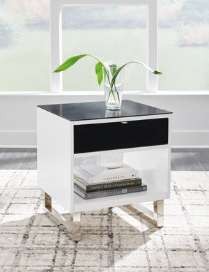 Gardoni 1-Drawer End Table White/Black