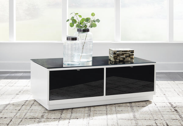 Gardoni 2-Drawer Rectangle Coffee Table White/Black