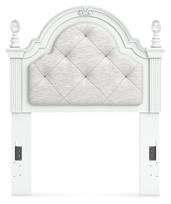 Kozlani Twin Upholstered Button Tufted Panel Headboard White