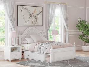 Kozlani Full Upholstered Panel Storage Bed White