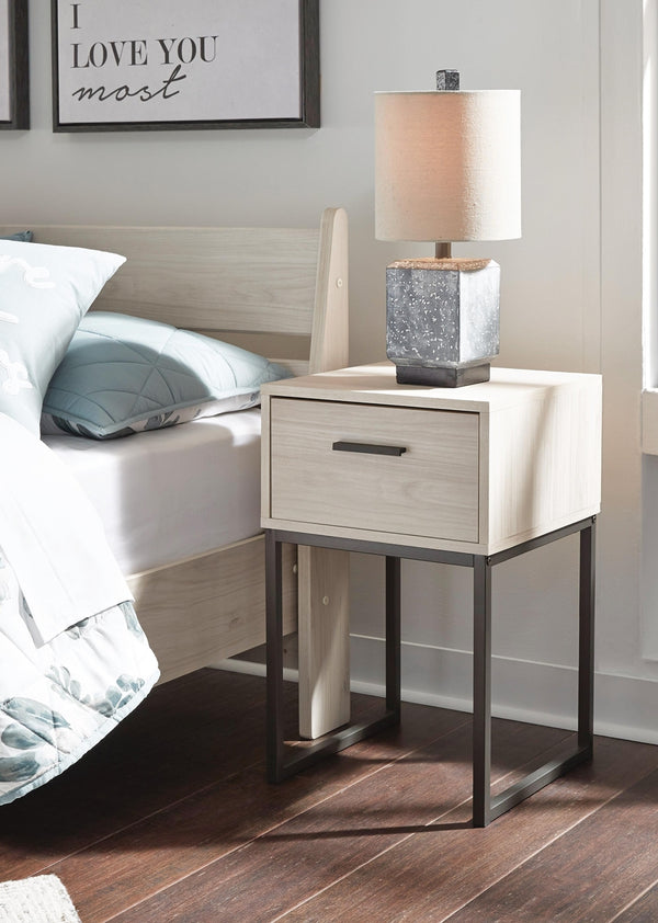Socalle 1-Drawer Nightstand Light Natural