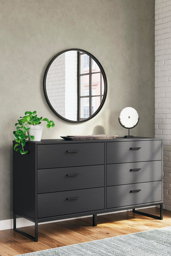 Socalle 6-Drawer Dresser Black