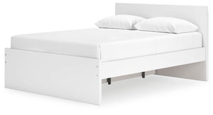 Onita Queen Panel Platform Bed with 1 Side of Storage White