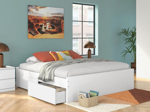 Onita King Platform Bed with 2 Sides of Storage White
