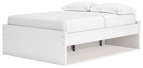 Onita Full Platform Bed with 1 Side of Storage White