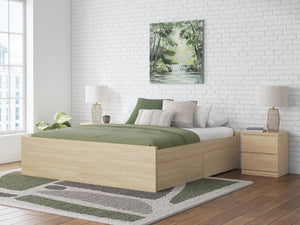 Onita King Platform Bed with 2 Sides of Storage Natural
