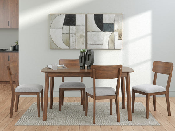 Tameride Dining Table & 4 Chairs Brown