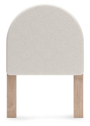 Arloster Twin Upholstered Panel Headboard White/Tan