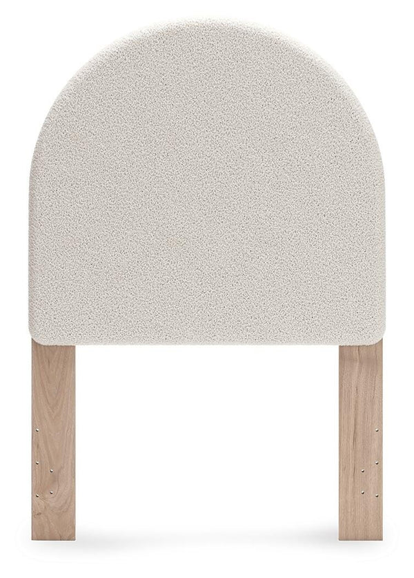 Arloster Twin Upholstered Panel Headboard White/Tan