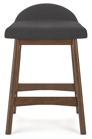 Lyncott Upholstered Counter-Height Barstool Charcoal/Brown