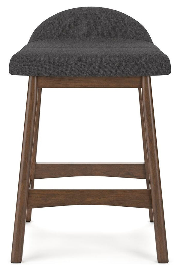 Lyncott Upholstered Counter-Height Barstool Charcoal/Brown