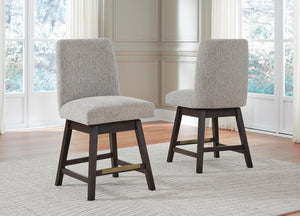 Burkhaus Upholstered Counter-Height Swivel Barstool Beige/Dark Brown