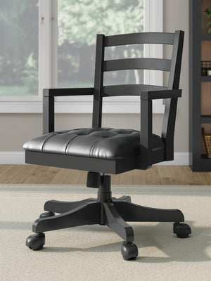 Wildenauer Home OfficeCastered Desk Swivel Adjustable Arm Chair Black