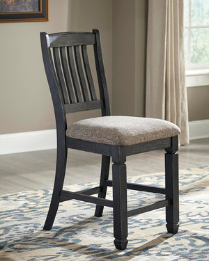 Tyler Creek Pastoral Charm Upholstered Counter-Height Barstool Black/Grayish Brown