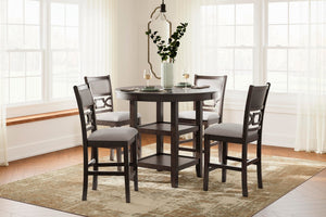 Langwest Counter-Height Dining Table & 4 Barstools Brown