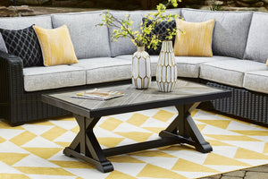 Beachcroft Outdoor Rectangle Coffee Table Black/Light Gray