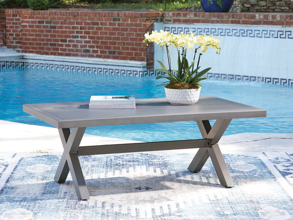 Half Moon Beach Outdoor Rectangle Coffee Table Gray