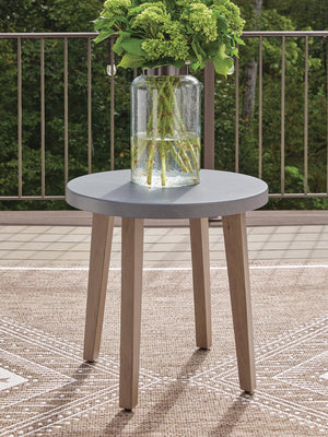 Harmony Headlands Outdoor Round End Table Natural/Gray