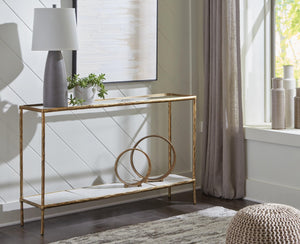 Ryandale Console Sofa Table Antique Brass Finish