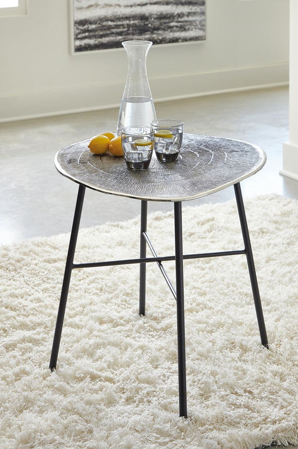 Laverford Round End Table Chrome/Black