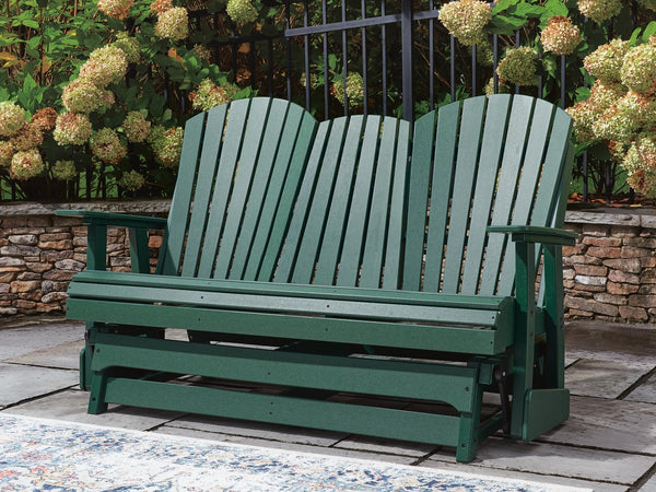Shell Beach Outdoor Loveseat Glider Green