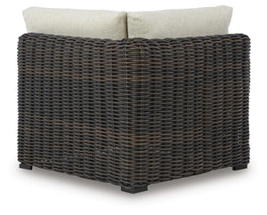 Kimora Outdoor Corner Chair with Cushion Beige/Dark Brown