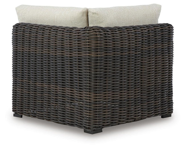 Kimora Outdoor Corner Chair with Cushion Beige/Dark Brown