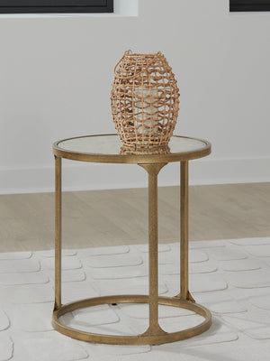 Korajane Round End Table Antique Gold