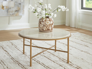 Alben Round Coffee Table Antique Gold