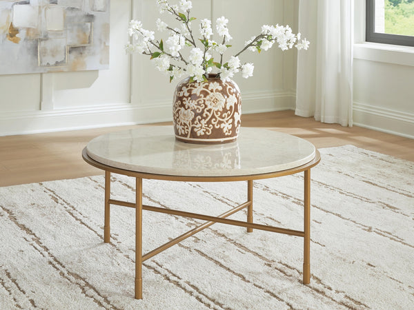 Alben Round Coffee Table Antique Gold