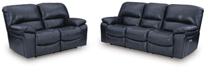 Leesworth Power Reclining Sofa & Loveseat Ocean