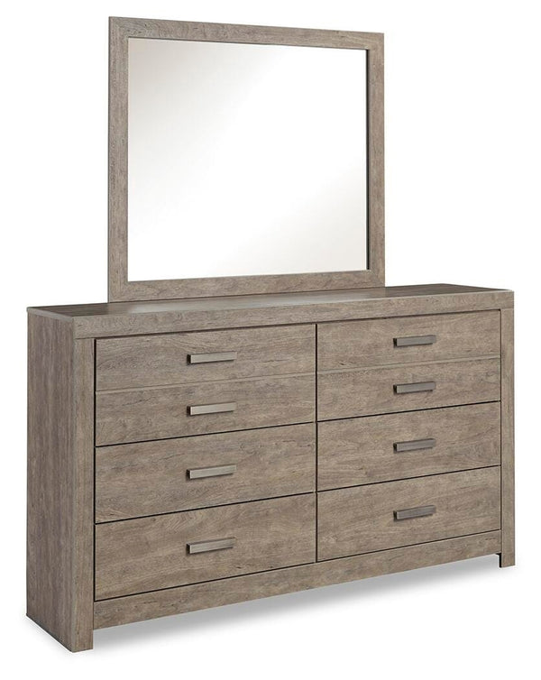 Culverbach Queen Panel Bed, Dresser, Mirror, Chest & 2 Nightstands Gray