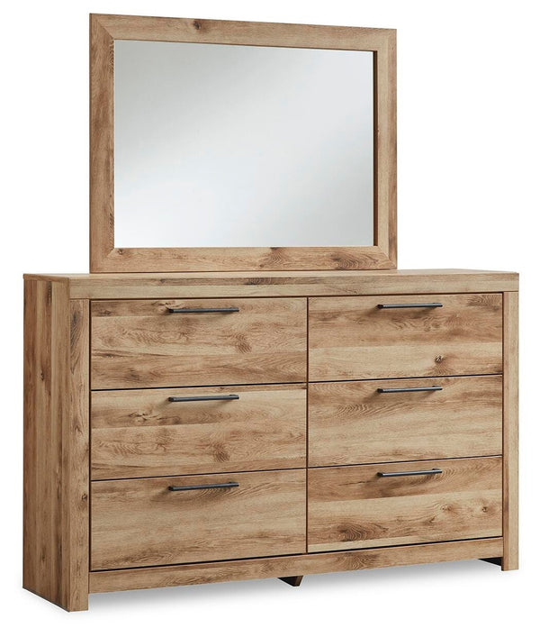 Hyanna Full Panel Bed, Dresser & Mirror Tan Brown