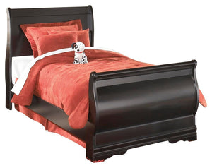 Huey Vineyard Twin Sleigh Bed & Nightstand Black