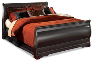 Huey Vineyard Full Sleigh Bed, Chest & 2 Nightstands Black
