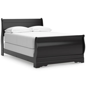 Huey Vineyard Full Sleigh Bed & Dresser Black