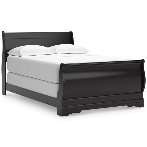 Huey Vineyard Full Sleigh Bed & Dresser Black