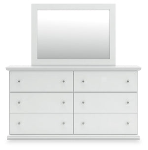 Bostwick Shoals King Panel Bed, Dresser, Mirror, Chest & 2 Nightstands White
