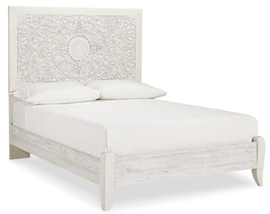 Paxberry Full Panel Bed, Dresser, Mirror & Chest Whitewash