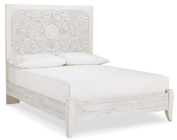 Paxberry Full Panel Bed, Dresser, Mirror & Chest Whitewash