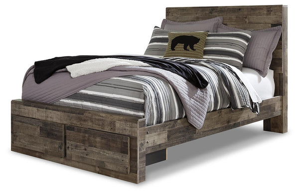 Derekson Full Panel Storage Bed with Nightstand Multi Gray