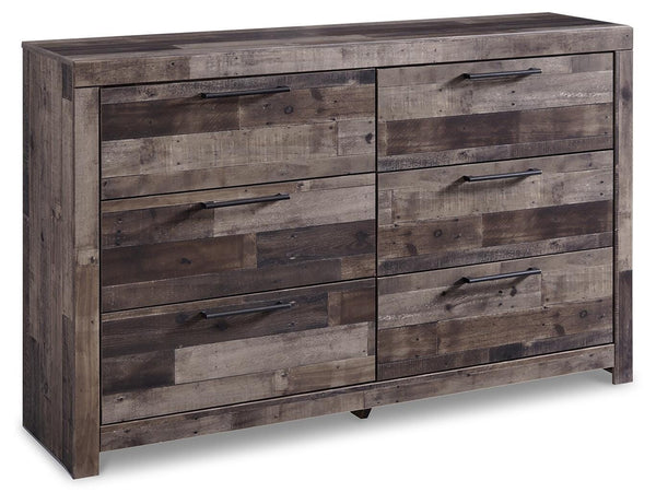 Derekson Full Panel Bed, Dresser & Chest Multi Gray