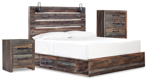 Drystan Queen Panel Bed with Storage, Chest & Nightstand Multi