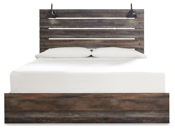 Drystan King Panel Bed & 2 Nightstands Multi
