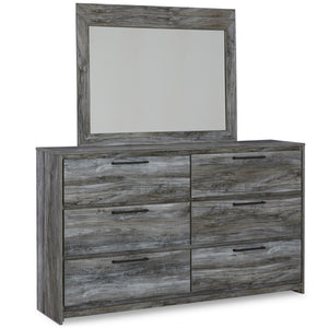 Baystorm Queen Panel Bed, Dresser & Mirror Gray