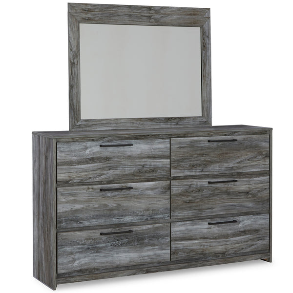 Baystorm Queen Panel Bed, Dresser & Mirror Gray