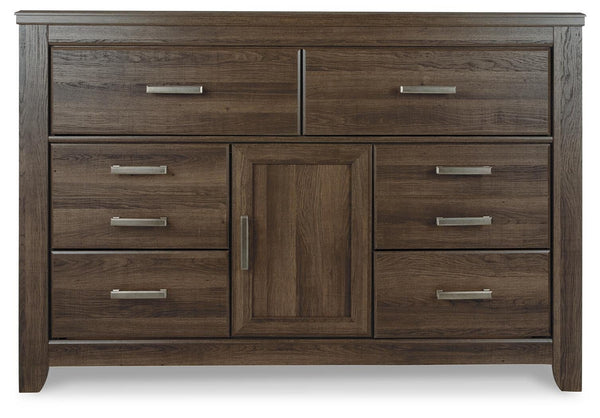 Juararo California King Panel Bed, Dresser, Chest & Nightstand