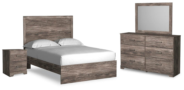 Ralinksi Full Panel Bed, Dresser, Mirror & Nightstand Gray